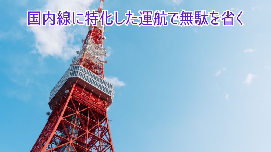 国内線に特化した運航で無駄を省く